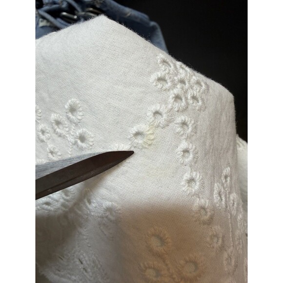 OSHKOSH B’GOSH Dress Girls 24 Months Overall Vestbak Denim Eyelet Jumper - Picture 8 of 8